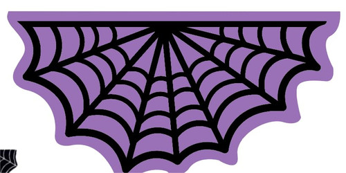 Cheerland Halloween Purple Black Spider Web Bath Mat for Bathroom, Cute Purple Half Circle Bath Mat Non Slip Half Round Shaped Bathtub Rug Bathroom Tub Plush Shower Rugs Washable