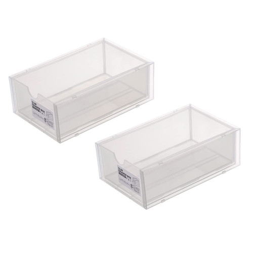 BESTOYARD 2pcs Box Storage Box desk storage bins makeup storage drawers stacking drawers supplies organizer desk pencil drawer organizer desk drawer organizer Home Storage Tool