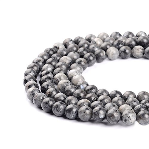 10mm Natural Black Labradorite Beads Round Gemstone Loose Beads for Jewelry Making (38-40pcs/strand)
