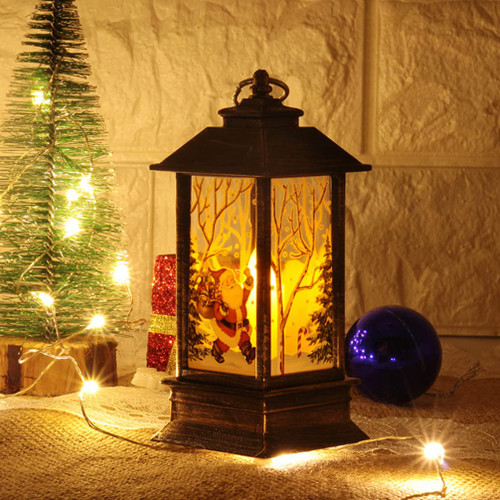 Snow Globe Lantern Christmas LED Candle Lanterns Christmas Decorations Lights Vintage Xmas Candle with LED Tea Light for Christmas Table Party Decor Decorative Snow Globe Lantern