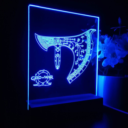 KOONTZ God of Wars Axe Anime Night Light 3D Illusion Lamp 7 Colors Change 4 Lighting Mode USB Power KOONTZ God of Wars Axe Anime Night Light 3D Illusion Lamp 7 Colors Change 4 Lighting Mode USB Power
