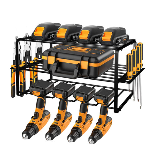 Umomi Power Tool Organizer,3 Layers Heavy Duty Floating Tool Shelf & Organizer,Garage Tool Organizers and Storage,Drill Holder Wall Mount,Cordless Tool Storage Rack,Tool Storage Organizer Holder