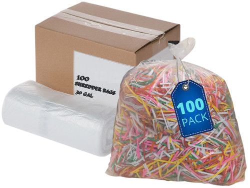 1InTheOffice Shredder Bags 30 Gallon, Bag Fits 25-33 Gallon, Paper Shredder Waste Bags Clear, (100 Box) 1InTheOffice Shredder Bags 30 Gallon, Bag Fits 25-33 Gallon, Paper Shredder Waste Bags Clear, (100 Box)