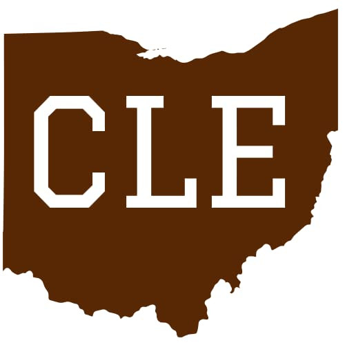 U.S. Custom Stickers CLE Cleveland Ohio Brown Sticker 4 Inch