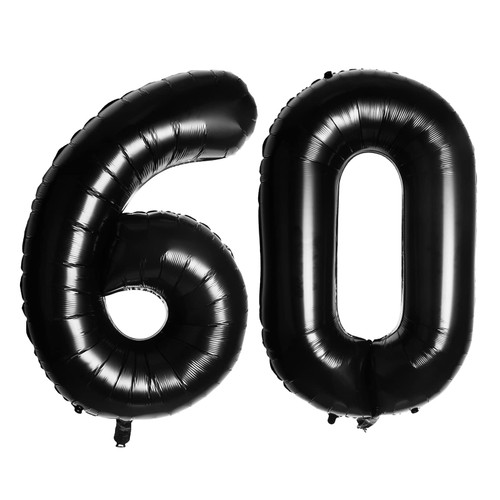 Number 60 Balloons 40 Inch Jumbo Black Mylar Foil Party Balloons for 60th Birthday Party Decorations and 60th Anniversary Event Number 60 Balloons 40 Inch Jumbo Black Mylar Foil Party Balloons for 60th Birthday Party Decorations and 60th Anniversary Event