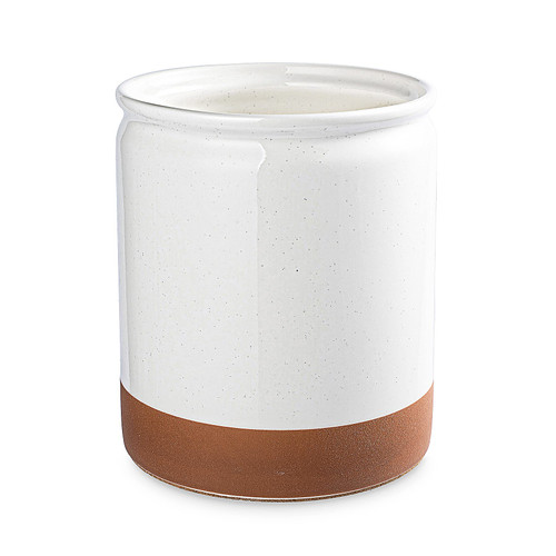 MIKIGEY Kitchen Utensil Holder, 7.2'' Extra Large Ceramic Utensil Holder for Countertop, Utensil Crock for Kitchen Decor, Large Kitchen Tool Utensil Storage, Terracotta