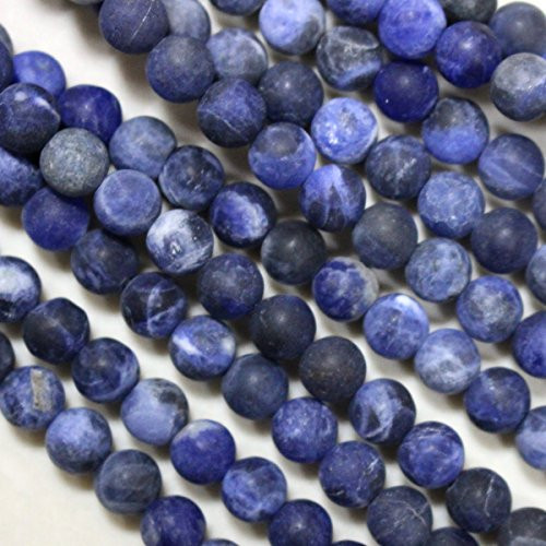 Natural Genuine Blue Unpolished Matte Sodalite Round Gemstone Round Loose Beads for Necklace Jewelry Making Findings (6mm) Natural Genuine Blue Unpolished Matte Sodalite Round Gemstone Round Loose Beads for Necklace Jewelry Making Findings (6mm)