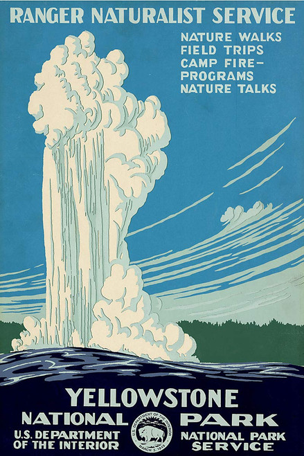 - Yellowstone National Park, Ranger Naturalist Service WPA Vintage Travel Poster - 11x17 - Yellowstone National Park, Ranger Naturalist Service WPA Vintage Travel Poster - 11x17