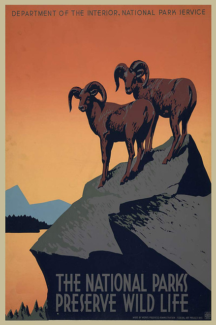 American Gift Services - National Parks Preserve Wild Life WPA Vintage Travel Poster - 11x17 American Gift Services - National Parks Preserve Wild Life WPA Vintage Travel Poster - 11x17