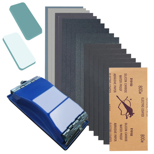 VRKET 3-in-1 Wet Dry Sandpaper Set,48 Sheets of 80 to 3000 Grit Sand Paper,1 Sandpaper Holder and 2 Sponges Sanding Block for Wood Furniture Finishing Metal Automotive Sanding Polish VRKET 3-in-1 Wet Dry Sandpaper Set,48 Sheets of 80 to 3000 Grit Sand Paper,1 Sandpaper Holder and 2 Sponges Sanding Block for Wood Furniture Finishing Metal Automotive Sanding Polish