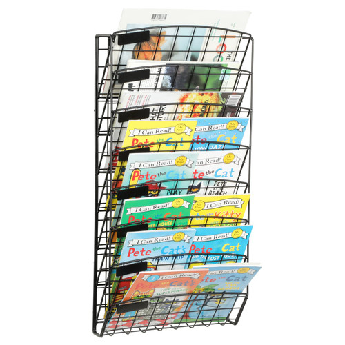 VEESUN 8-Tier Wall File Holder Organizer Hanging File Mail Organizer Wall Mount Paper Magazine Document Holder for Office and Home.