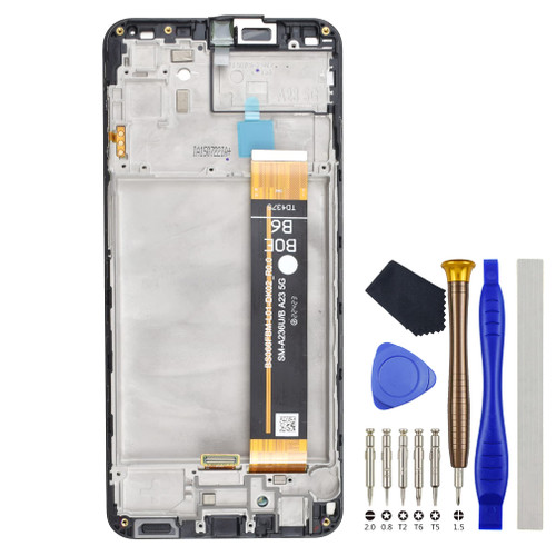 Black Full LCD Digitizer Touch Screen Assembly Screen Frame Replacement for Samsung Galaxy A23 5G SM-A236U SM-A236B 6.6" with Tool Kit
