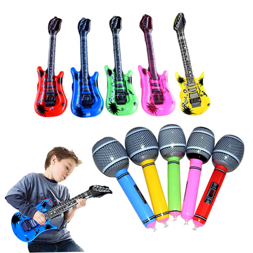 Qiuwaihei Inflatable Musical Instrument Inflatable Guitar Inflatable Microphone Kids Inflatable Props Party Decoration 10PCS Random Color Balloons