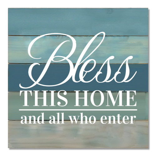 Wood Pallet Sign Plaque Bless This Home and All Who Enter Wooden Pallet Sign with Quote Sayings Wooden Hanging Plaque Aesthetic Farmhouse Hanging Sign Family Sign Home Decor for Deck Desk