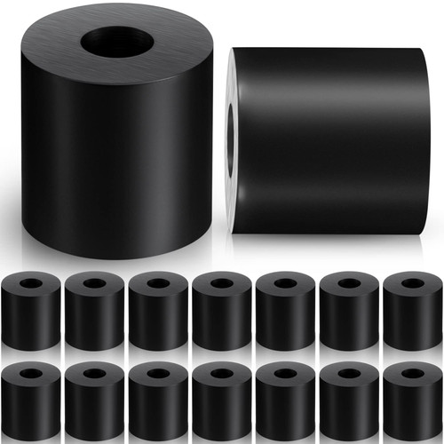 Multi Purpose Rubber Spacer 1 Inch OD x 3/8 Inch ID x 1 Inch Thickness Rubber Bushing Anti Vibration Spacer Black Round Neoprene Rubber Washers for Home and Car Accessories(16 Pack)
