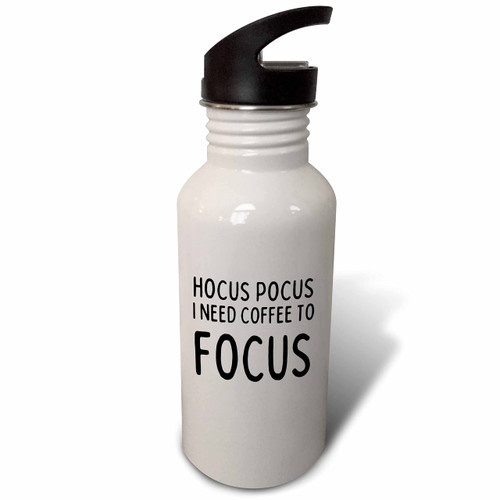 3dRose Hocus Pocus I Need Coffee to Focus Funny Gift for a Coffee... - Water Bottles (wb-360497-2) 3dRose Hocus Pocus I Need Coffee to Focus Funny Gift for a Coffee... - Water Bottles (wb-360497-2)