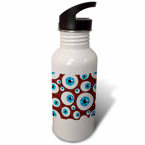 3dRose Great Big Blue Eyeballs Halloween Pattern - Water Bottles (wb-369483-2)