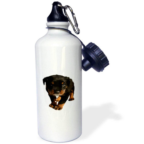 3dRose Cute Rottweiler Puppy Drooling Milk Vector Art Cut Out - Water Bottles (wb-371470-1)