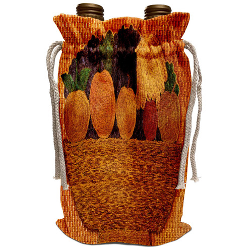 3dRose Roni Chastain Photography - woven bowl of fruit - Wine Bag (wbg_112744_1)