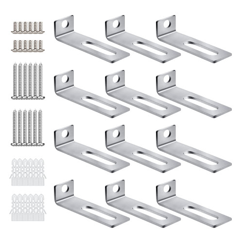 30 Set White Board Mounting Hardware,Whiteboard Hanging Brackets, White Board Installation Kit Includes Hanger Supports, Screws and Expansion Tube for Hanging Whiteboard Office Supplies (38*9.5*12mm)