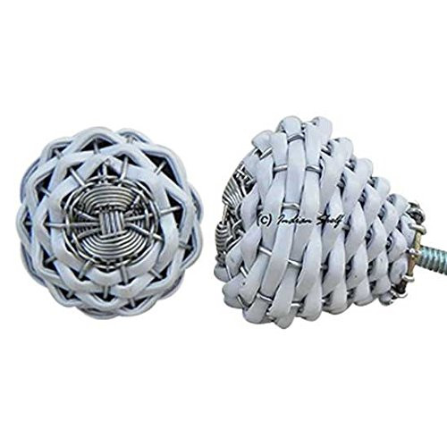 Indian Shelf 4 Pieces Cabinet Door Pulls | Wire Vintage Door Knobs | White Kitchen Cabinet Door Knobs | Aluminium Drawers Knobs | Decorative Dresser Knobs | Dresser Hardware Pulls and Knobs