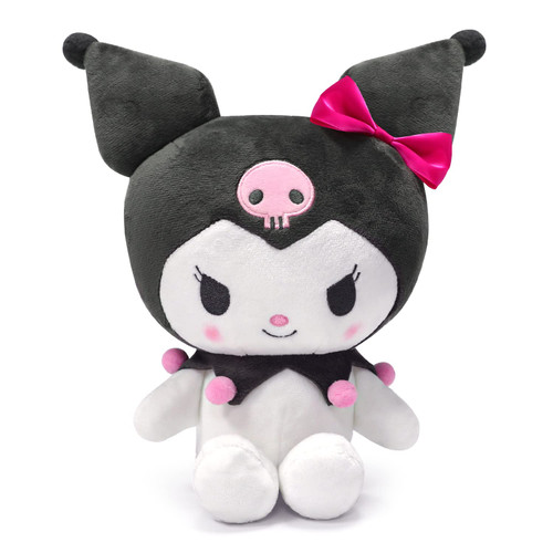 Kawaii Anime Plush Doll 10", Cartoon Stuffed Animal Figure Plushies Pillow Toy, Super Cute Cartoon Theme Party Favor, Soft Lovely Plushies Gift for Girls Teens Fans Birthday Decoration (Black Kuro)