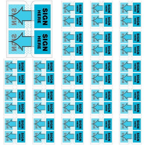 1250 Pcs/ 25 Pack Sign Here Tabs Sign Here Stickers Sign Here Flags with Dispenser Arrow Flag Easy to Post for Office School Notebook Annotating Books Notary Books, 1 Inch (Blue)