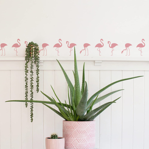 funlife 72 PCS Boho Woodland Animals Wall Decals Peel and Stick, Flamingo Forest Kids Wall Stickers, Boho Pink Flamingo Wall Art Decor for Kids Bedroom Nursery Room Playroom Living Room
