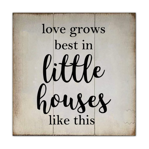 Old Fashioned Wood Pallet Sign Love Grows Best In Little Houses Like This Rustic Wood Craft Sign Vintage Retro Wood Hanging Plaque With Hanger Welcome Wall Hanging Sign For Farmhouse Desk Office