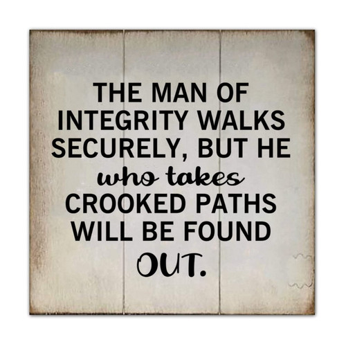 Alioyoit Wooden Sign Plaque The Man of Integrity Walks Securely Chic Style Wooden Pallet Sign with Quote Sayings Wood Hanging Sign Hanger Included Countryside Home Sign Home Decor for Table Tabletop Alioyoit Wooden Sign Plaque The Man of Integrity Walks Securely Chic Style Wooden Pallet Sign with Quote Sayings Wood Hanging Sign Hanger Included Countryside Home Sign Home Decor for Table Tabletop