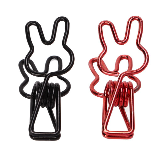 100Pcs Binder Clips, Metal Wire Binder Clips, Office Supplier School Accessories,Bunny Binder Clips Hollow Out Strong Metal Multi Purpose Small Paper Clips for Bags Clothes Documents
