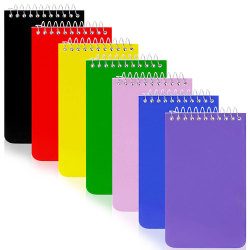 XiQiDianr Small Notebooks, Pocket Notebook 3x5, Spiral Notepads, Memo Pads For Office, Home, School - Lined College Ruled Paper, Mini Notepad - 75 Sheets Per Notebook, 7 Colors Notebooks (7 Pack)