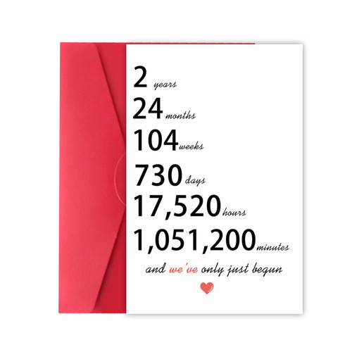 Sweet 2nd Weeding Anniversary Card Gifts for Him Her, Naughty Two Years Anniversary Card for Husband Wife, Romantic 2 Year Dating Anniversary for Men Women, Second Aday Gift Idea for Girlfriend Boyfriend