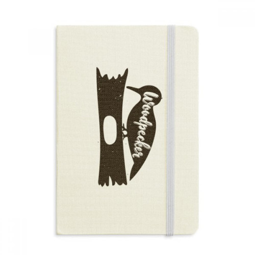Woodpecker Black And White Animal Notebook Official Fabric Hard Cover Classic Journal Diary