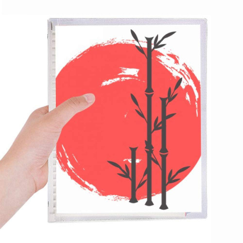 Red Black Japan Abstract Brush Notebook Loose Leaf Diary Refillable Journal Stationery