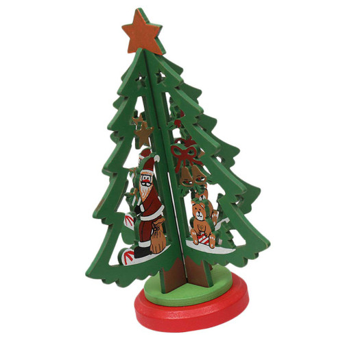 BESTOYARD House Ornaments Wooden Tabletop Christmas Tree DIY Mini Xmas Tree Pine Tree Decoration Xmas Holiday Office Home Decor Artificial Pine Tree