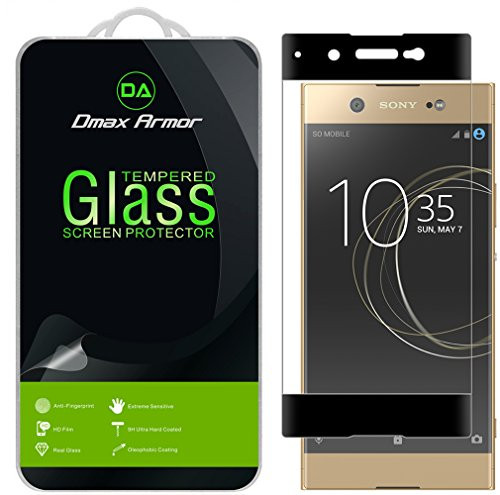 Dmax Armor for Sony Xperia XA1 Ultra [Tempered Glass] Screen Protector, (Full Screen Coverage) with Lifetime Replacement Warranty (Black)