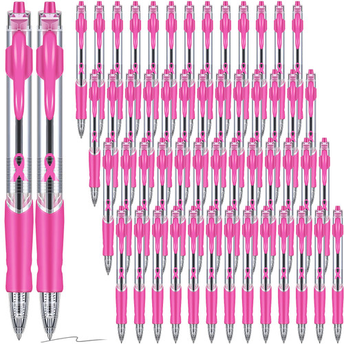 Yeaqee 200 Pcs Breast Cancer Pens Retractable Ballpoint Pink Ribbon Pens 0.5 mm Pink Pens Black Ink with Rubber Grip Breast Cancer Awareness Bulk Items for Public Events Gift Women Girls Yeaqee 200 Pcs Breast Cancer Pens Retractable Ballpoint Pink Ribbon Pens 0.5 mm Pink Pens Black Ink with Rubber Grip Breast Cancer Awareness Bulk Items for Public Events Gift Women Girls