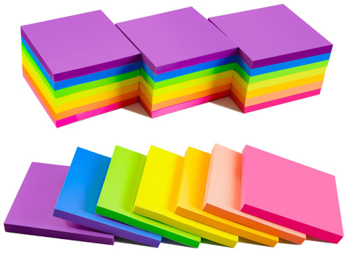 (28 Pack) Sticky Notes 3 x 3 in, Bright Colorful Super Sticking Power Memo Post Stickies, High Stickiness Square Sticky Notes for Office, Home, School, Meeting, 72 Sheets/pad