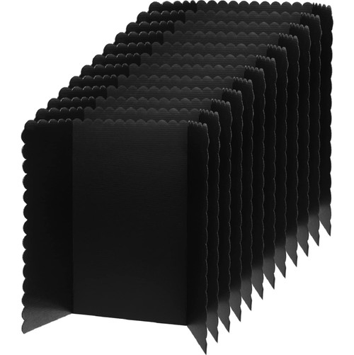 12 Pcs Trifold Poster Board Black Presentation Board Lightweight Portable Displays Board Trifold Exhibition Board for Science Fair, School Projects and Business Presentations (24 x 36 Inches)
