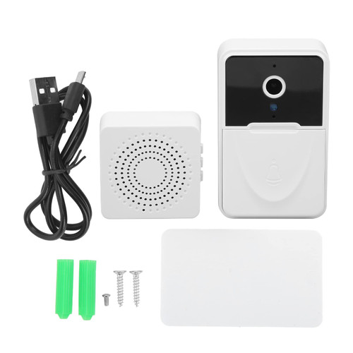plplaaoo Smart Doorbell, Wireless Doorbells for Home,Smart Video Doorbell WiFi Visible Two Way Voice Night Vision HD Door Doorbell Camera for Home,for Bluetooth or WiFi