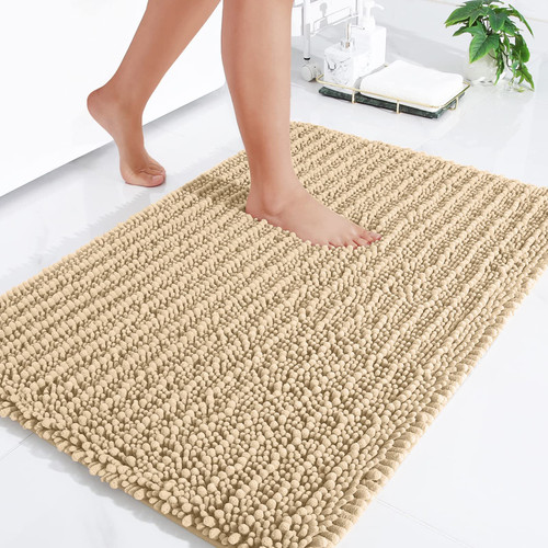 Arotive Luxury Chenille Bathroom Rug Mat, Extra Soft Thick Absorbent Shaggy Bath Rugs, Non-Slip Machine Wash Dry Plush Bath Mats for Bathroom, Tub, and Shower (30"x20", Beige) Arotive Luxury Chenille Bathroom Rug Mat, Extra Soft Thick Absorbent Shaggy Bath Rugs, Non-Slip Machine Wash Dry Plush Bath Mats for Bathroom, Tub, and Shower (30"x20", Beige)