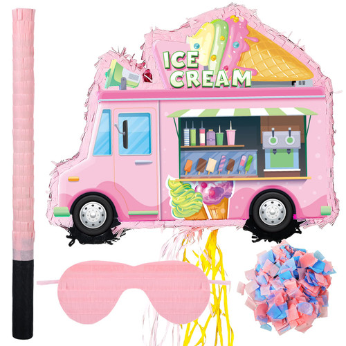 Mermaid Ice Cream Truck Small Pinata with a Blindfold Bat and Confetti Pinatas for Birthday Party Girl, Mermaid Birthday Decorations for Ice Cream Sea Ocean Theme Party Supplies (Ice Cream Truck) Mermaid Ice Cream Truck Small Pinata with a Blindfold Bat and Confetti Pinatas for Birthday Party Girl, Mermaid Birthday Decorations for Ice Cream Sea Ocean Theme Party Supplies (Ice Cream Truck)