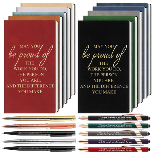 Set of 10 Thank You Gifts Notebooks Journal with Pens Bulk Employee Appreciation Gifts May You Be Proud of The Work You Do Inspirational Gifts for Coworker Teacher Nurse Women (Sometime You Forget)