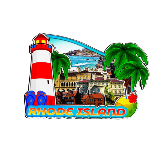 Rhode Island USA Magnet Fridge Magnet Wooden 3D Landmarks Travel Collectible Souvenirs Decoration Handmade -1333