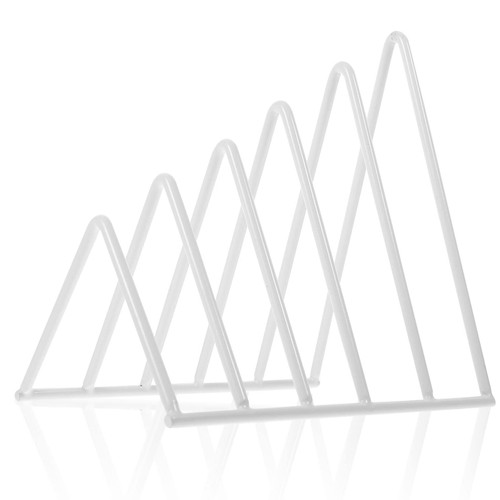 STOBOK File Sorter Organizer Triangle Iron Desktop Storage Rack Decorative Bookshelf Magazine Newspaper Holder for Magazines Binders and Mails White