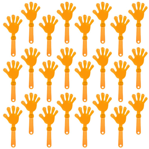 ZCYSRLQIN 24 Pcs Orange Hand Clappers 7.5 Inch Clappers Noisemakers Noise Makers Party Favors Plastic Party Clapper for Sporting Events Cheers Ball Dance Basketball Football Noisemakers?Orange?