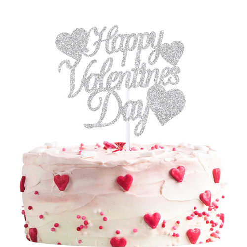 12pcs Silver Glitter Happy Valentine's Day Cake Toppers Food Picks Cake Decorations for Valentine's Day Party Suppliers 12pcs Silver Glitter Happy Valentine's Day Cake Toppers Food Picks Cake Decorations for Valentine's Day Party Suppliers