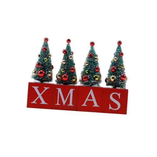BESTOYARD Desk Top Decor Mini Fireplace Pine Tree Decor Xmas Centerpiece Table Decorations Tabletop Firepit Holiday Table Ornaments Desktop Miniature Tree Xmas Party Tiny Christmas Tree