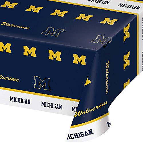 Creative Converting Michigan Wolverines Plastic Table Cover, 54"x108"